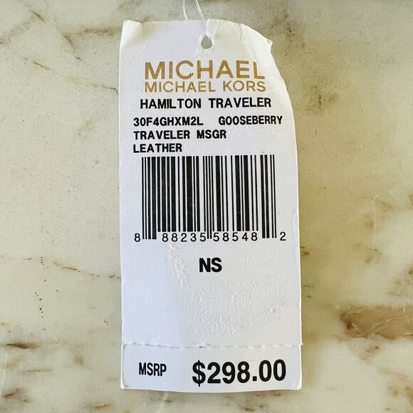 MICHAEL KORS Hamilton Traveler Gooseberry Leather Small Messenger Crossbody Bag - Picture 11 of 11